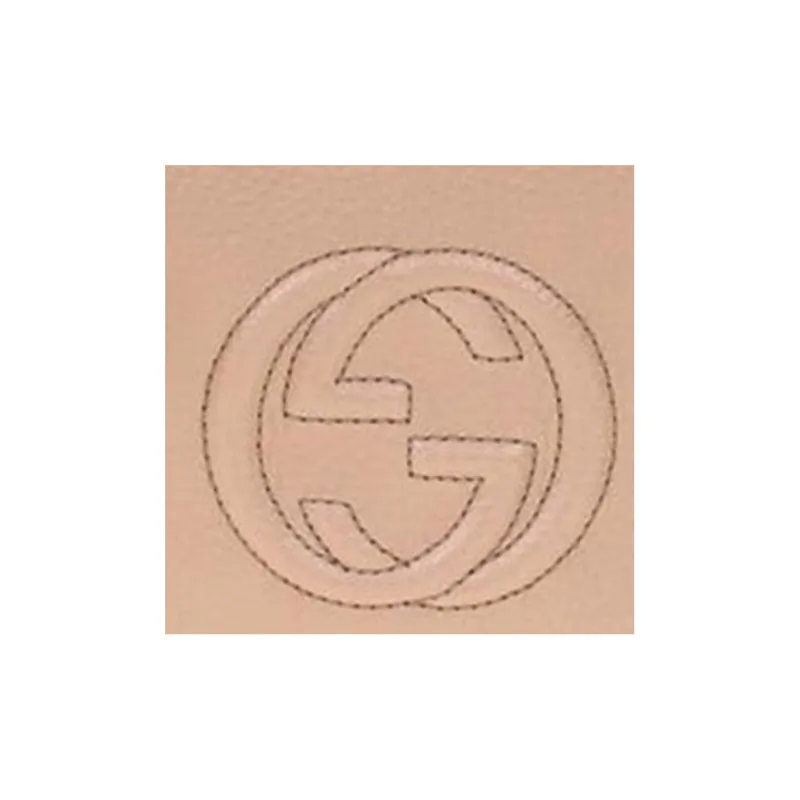 GUCCI Litchi Grain Leather Shoulder Bag Crossbody Bag Women's Light Brown-5