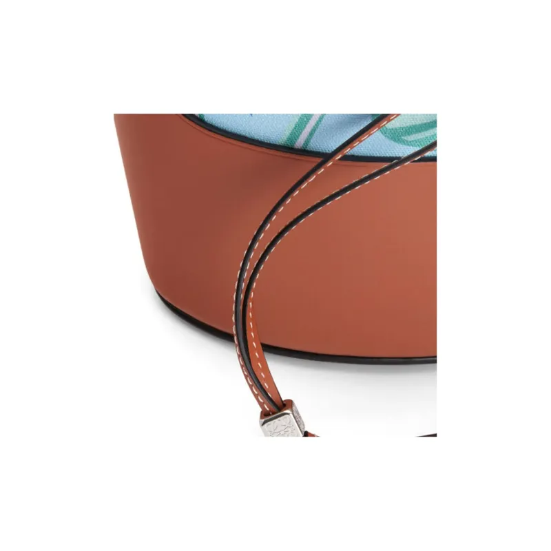 LOEWE Canvas With Calfskin Bucket Bag, Shoulder Bag, Crossbody Bag Small Size Women's Blue/Brown-6
