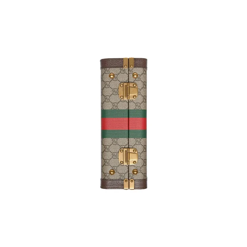 GUCCI Canvas With Leather Shoulder Bag, Crossbody Bag, Handbag Tubas Women's Brown-4