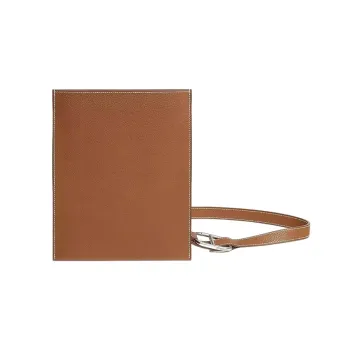 HERMES Pochenplus Barenia Faubourg Calfskin Wallet Women's 34 Fauve Light Tawny
