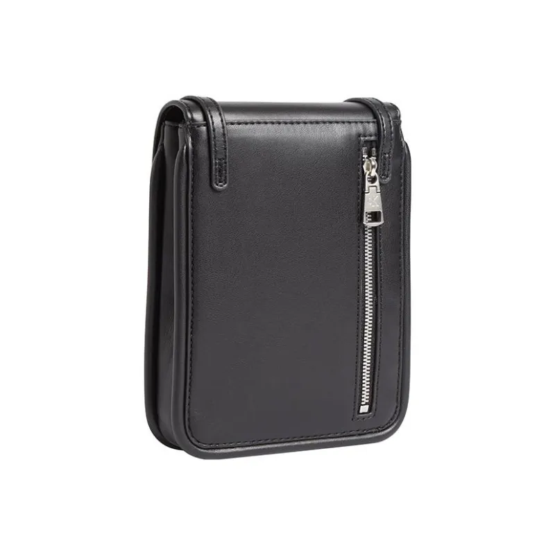 CALVIN KLEIN Polyurethane Cell Phone Pouch Shoulder Bag Crossbody Bag Small Size Women's Black-1