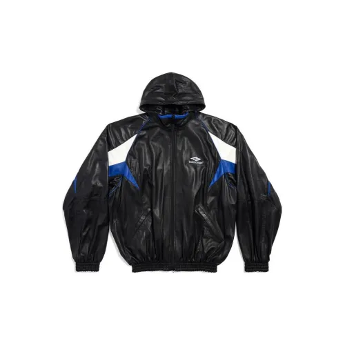 Balenciaga Leather Jackets Men Black