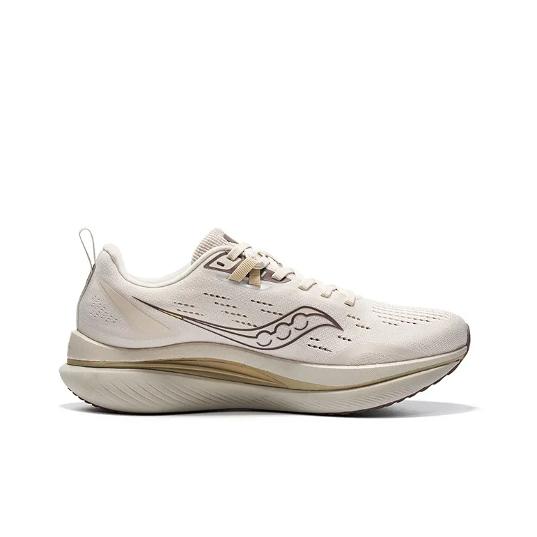 Saucony Tide Cushioning Wear Resistant Low Top Running Shoes Unisex Beige Coffee-1