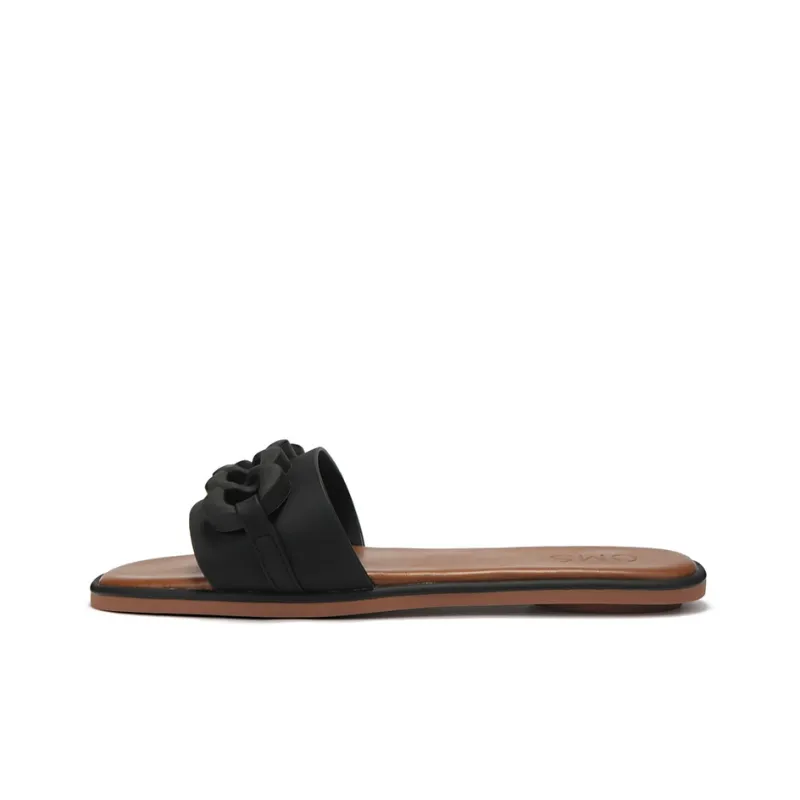 OMS Slide Slippers Women's Black/Beige-0