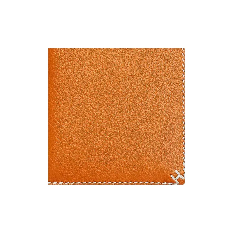 HERMES Evercolor Calfskin Card Holder Unisex I9 Abricot Apricot-3