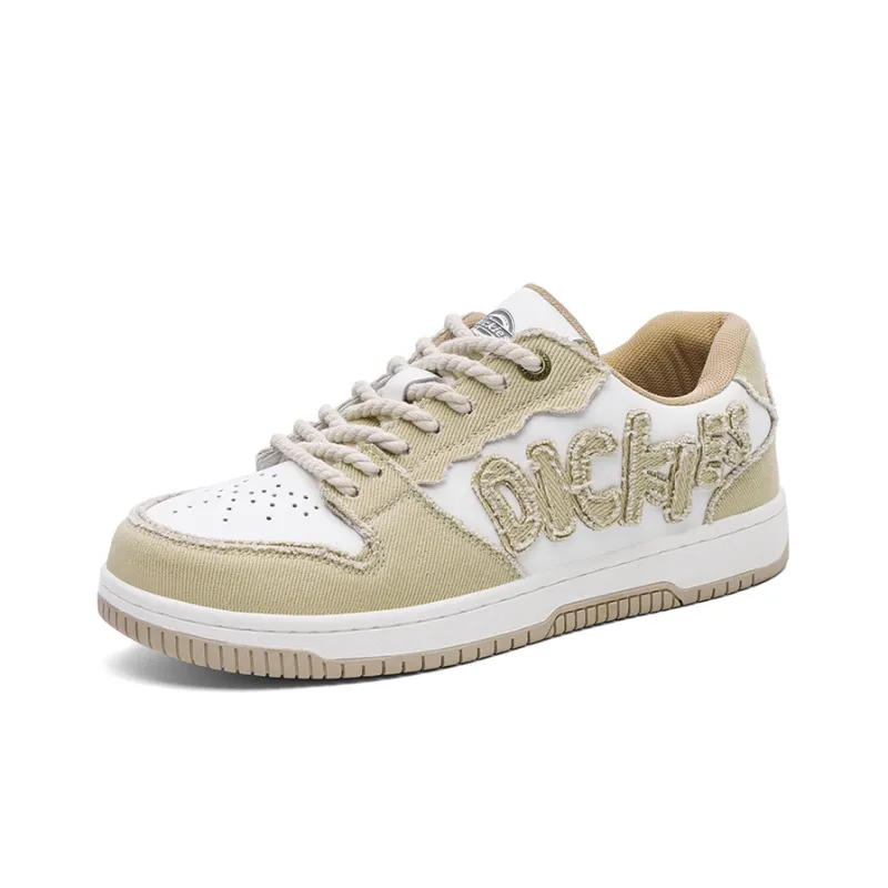 Dickies Patchwork Collection Low Top Skateboard Shoes Men's White Khaki-1