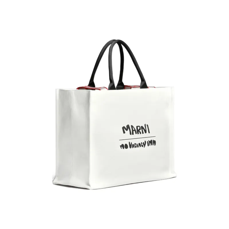 MARNI No Vacancy Inn Collaboration Canvas Bag Tote Bag Shopping Bag Handbag Men's White-1