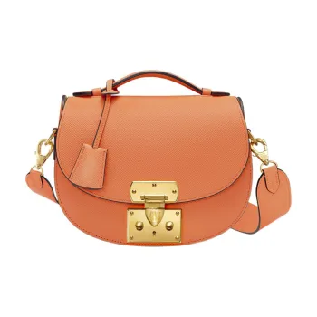 Moynat Full Grain Veau Carat Leather Saddle Bag, Shoulder Bag, Crossbody Bag Trumpets Women's Orange