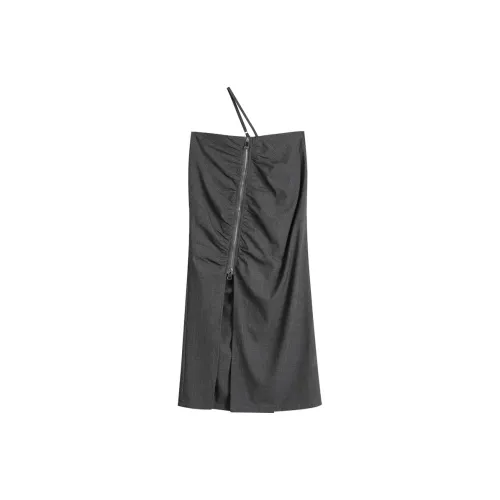 ELF SACK Casual Long Skirts Women's Dark Gray