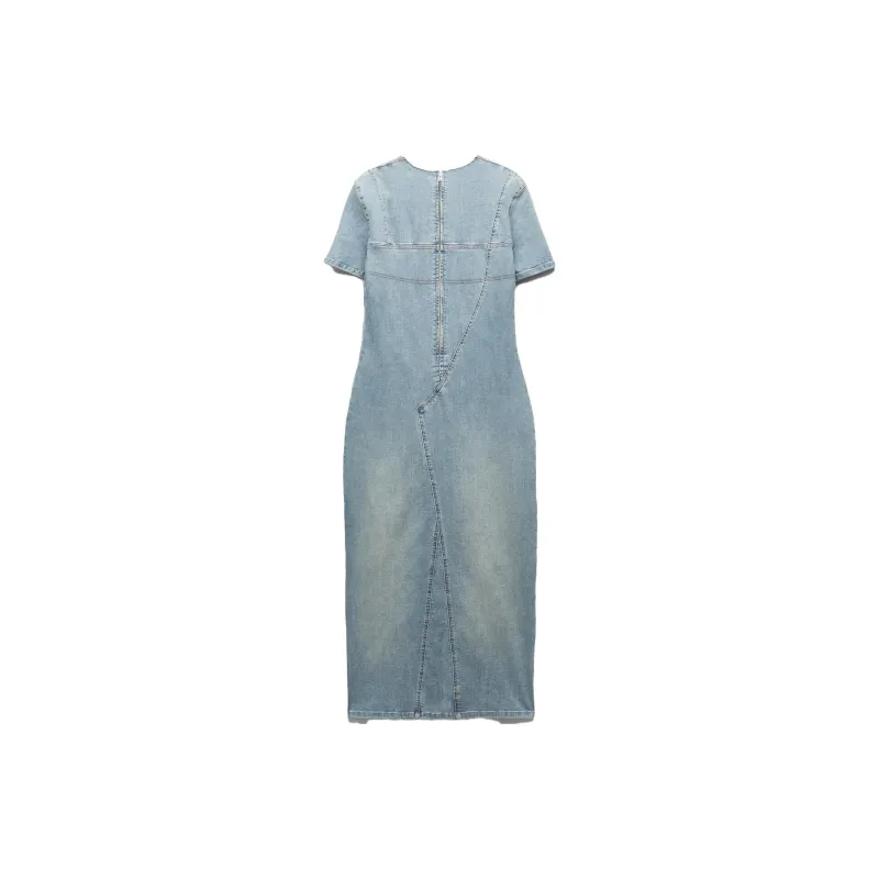 ZARA Short-Sleeved Dresses Women's Blue-1