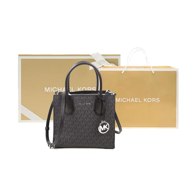 Michael Kors Mercer Signature Messenger Bag Medium Black-11