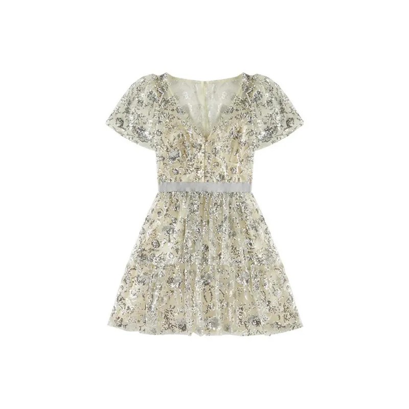 Self portrait Sequined Tiered Minidress-2
