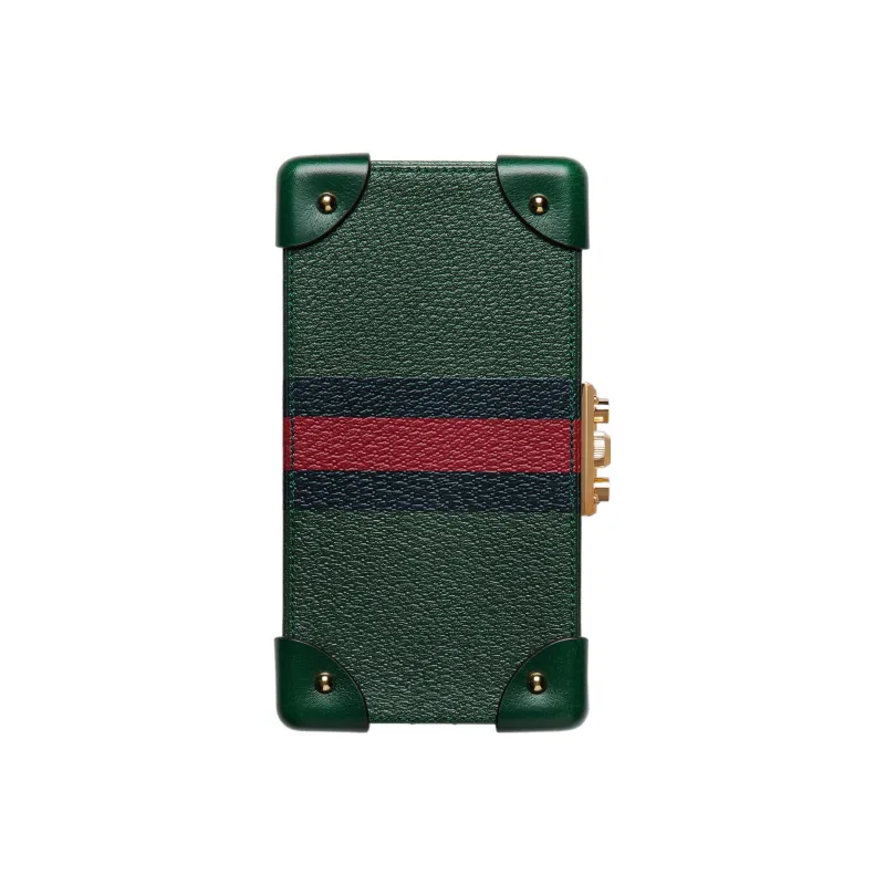GUCCI Leather Wrist Watch Box, Handbag, Shoulder Bag, Crossbody Bag Women's Green-4