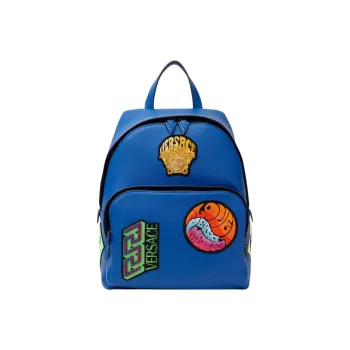 FANSIZHE Cow Leather Backpack Men's Blue