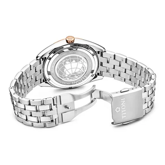 TITONI Universe Automatic Mechanical Movement Men's Watches Watch 41mm White Dial-1