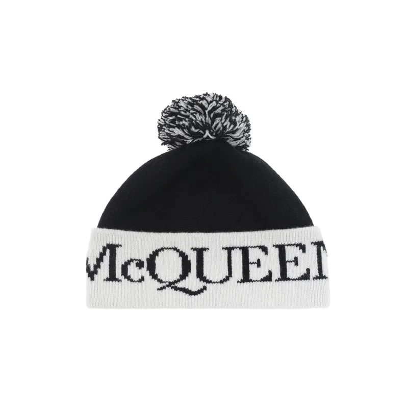 Alexander McQueen Beanies Women's Black/White-0