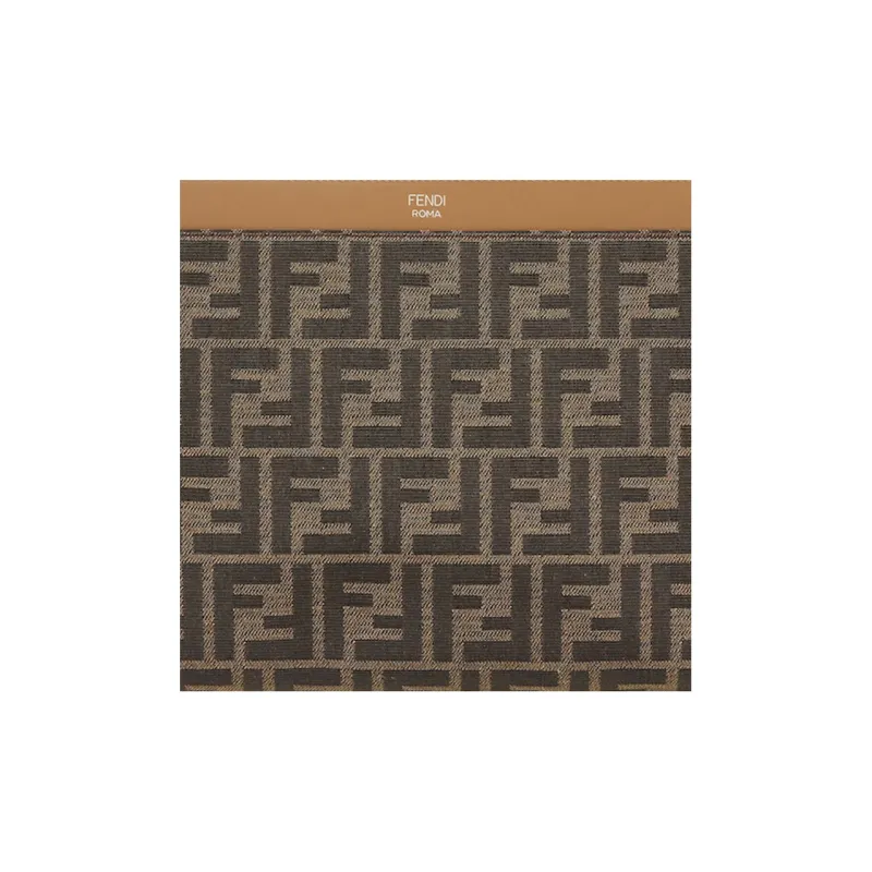 FENDI Cow Leather Clutch Medium Size Men's Brown-7