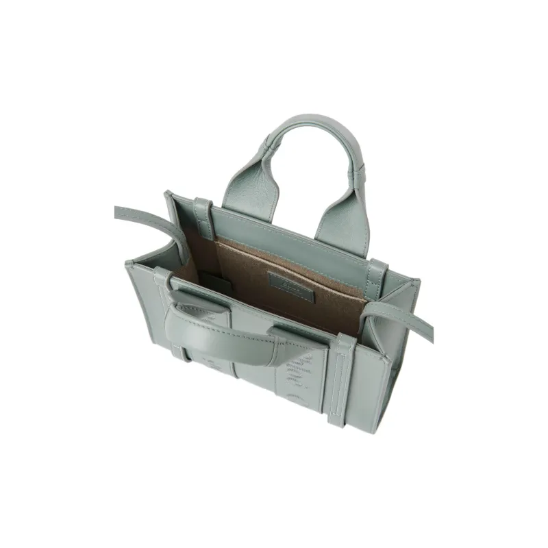 Chloe Woody Smooth Calf Leather Tote Bag Shopping Bag Shoulder Bag Crossbody Bag Handbag Mini Women's Green-2