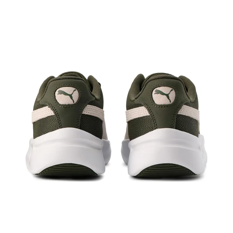 PUMA California Lwt Anti Slip Wear Resistant Low Top Skateboard Shoes Women's Green White-3