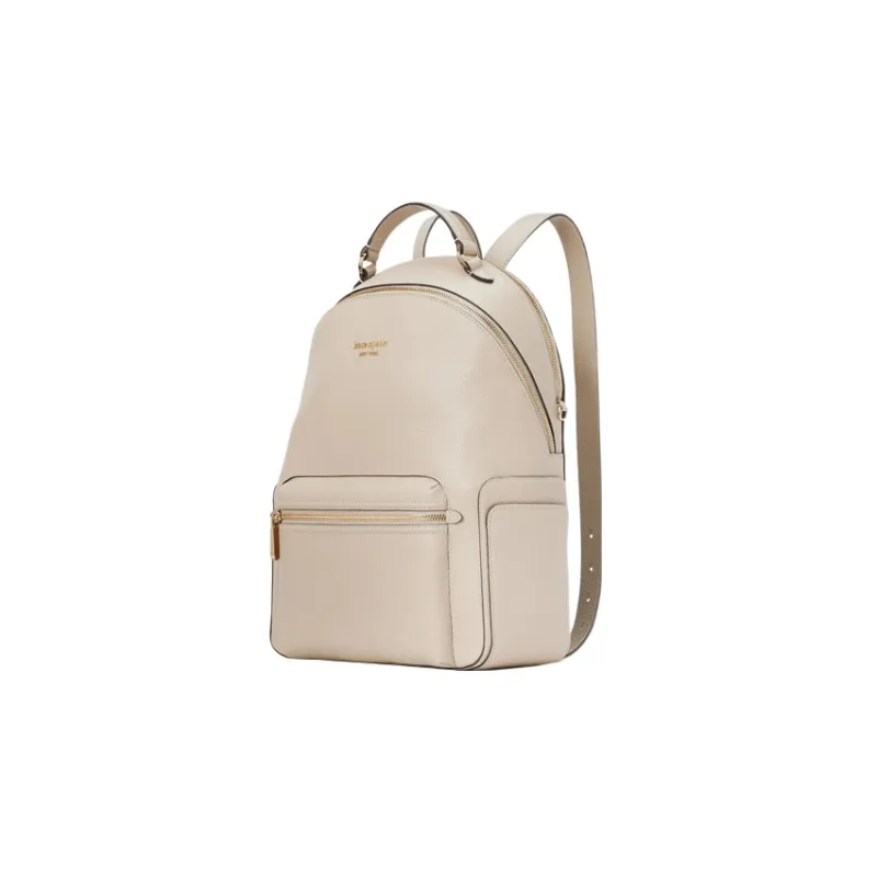 Kate Spade Hudson Litchi Grain Leather Backpack Large Size Women's Light Khaki-1