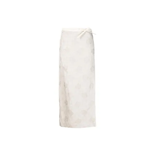 UMA WANG Casual Long Skirts Women's Off White