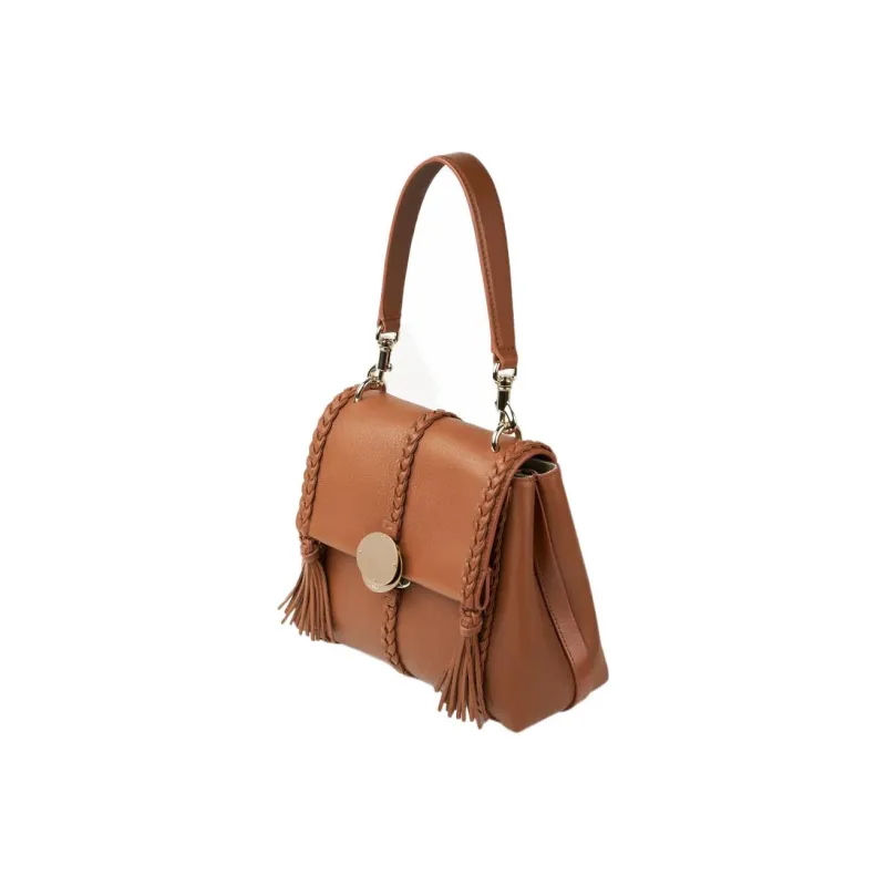 Chloe Grain Calfskin Crossbody Bag, Shoulder Bag Women's Caramel Brown-1