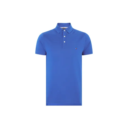 Tommy Hilfiger 1985 Series Polo Shirts Men Bright Blue D02