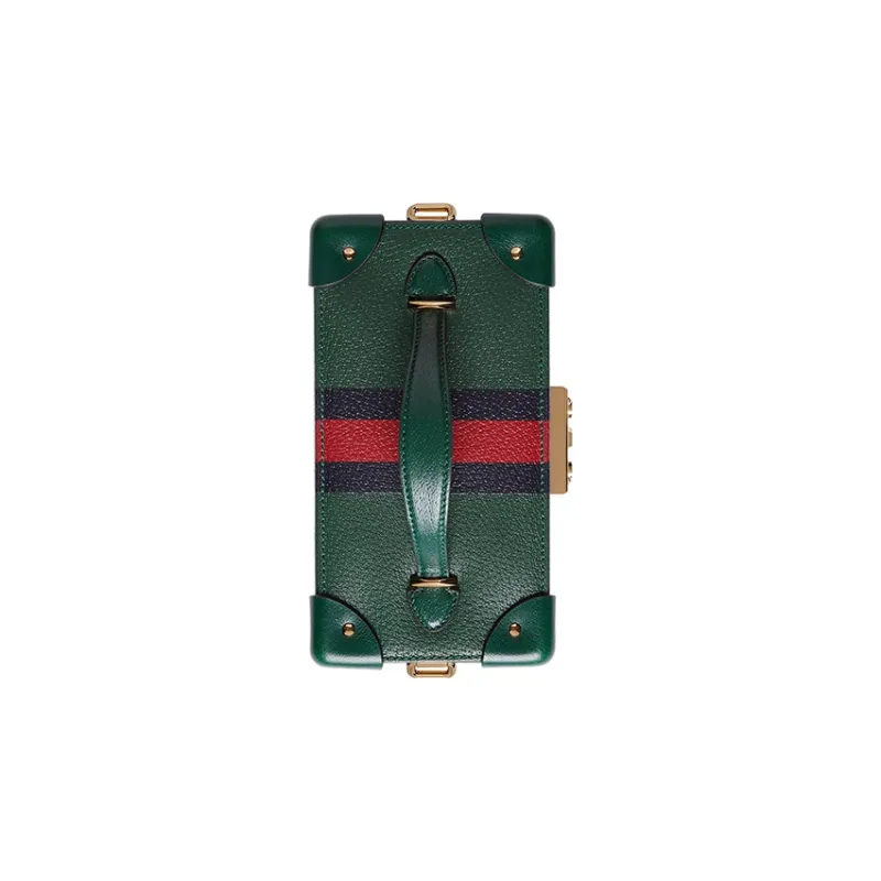 GUCCI Leather Wrist Watch Box, Handbag, Shoulder Bag, Crossbody Bag Women's Green-5