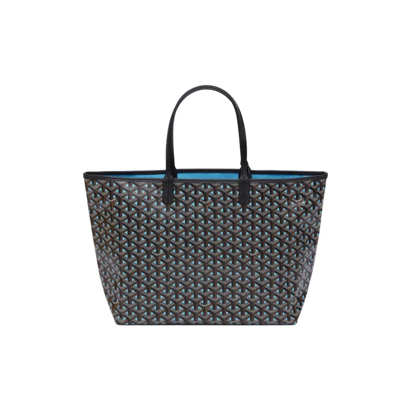 GOYARD Saint Louis Canvas With Calfskin Combo Bag Tote Bag Shopping Bag Shoulder Bag Handbag Women's Turquoise-0