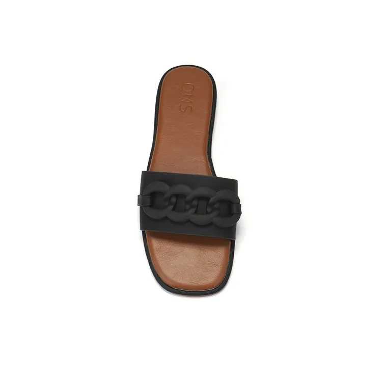 OMS Slide Slippers Women's Black/Beige-4