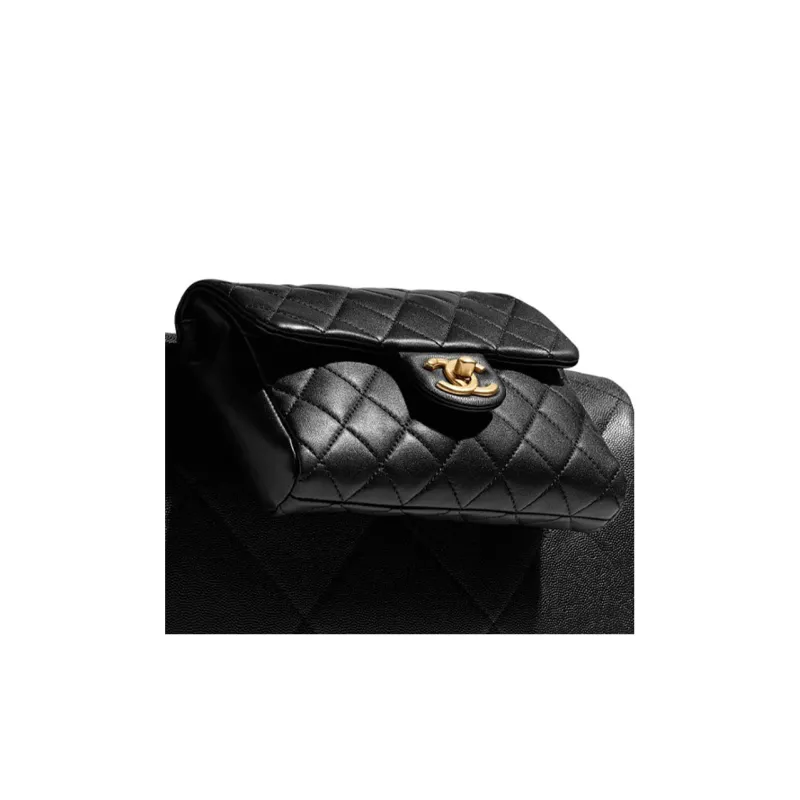 CHANEL Grain Calfskin Bowling Bags, Controller, Shoulder Bag, Crossbody Bag, Handbag Tubas Women's Black-3