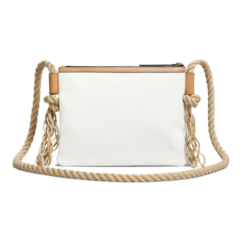 MARNI No Vacancy Inn Collaboration Cotton With Cow Leather Canvas Bag Clutch Women's White/Beige-1
