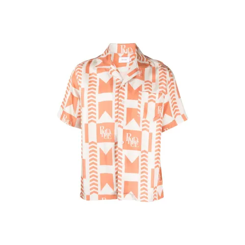 RHUDE Geometric-print Linen Shirt