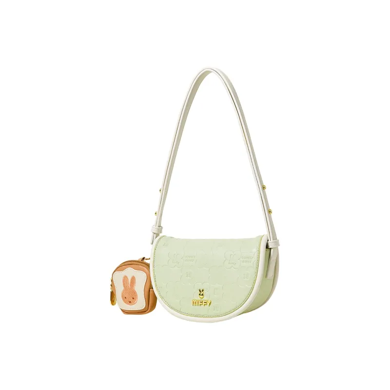 Miffy PU Saddle Bag, Crossbody Bag, Shoulder Bag Women's Green/White-1
