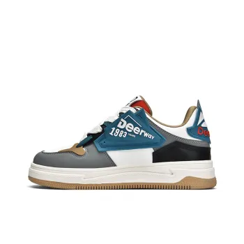 DEERWAY Wear Resistant Slip Resistant Low Top Running Shoes Unisex Gray Blue
