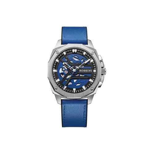 ROSSINI Medallion Collection Mechanical Movement Silicone Strap Watch Men's Watches Red Watch Dial 5210057
