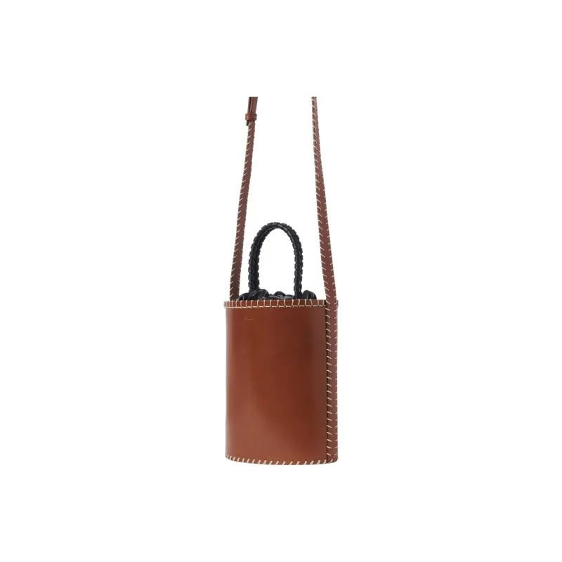 Chloe LOUELA Calfskin Combined With Lambskin Bucket Bag Handbag Shoulder Bag Crossbody Bag Small Size Women's Tan-1