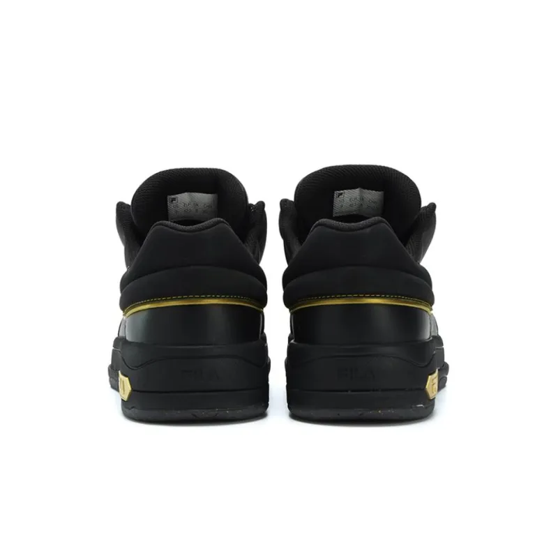 FILA MIX Black Gold Shoes Anti Slip Wear Resistant Low Top Skateboard Shoes Women's Black Gold-4