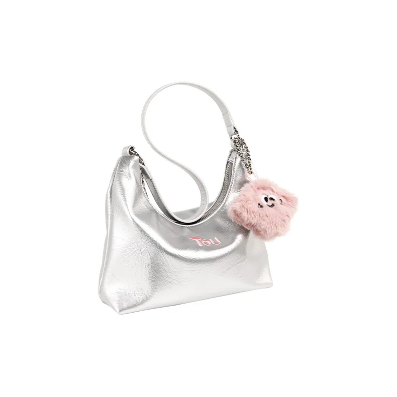 TOUTOU PU Shoulder Bag Medium Size Women's Mountain Spring Pink-4