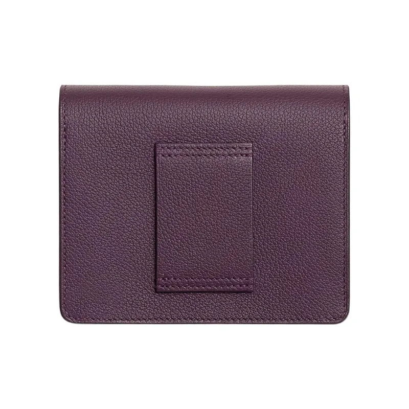 HERMES Roulis Evercolor Calfskin Fanny Pack Coin Purse Wallet Women's Black/Grenadine/Blue-2