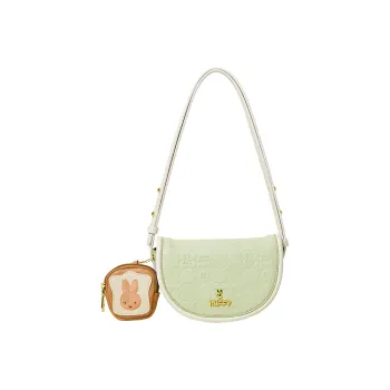 Miffy PU Saddle Bag, Crossbody Bag, Shoulder Bag Women's Green/White