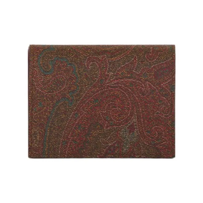 ETRO Embroidery Card Holder, Wallet Small Size Women's Red-2