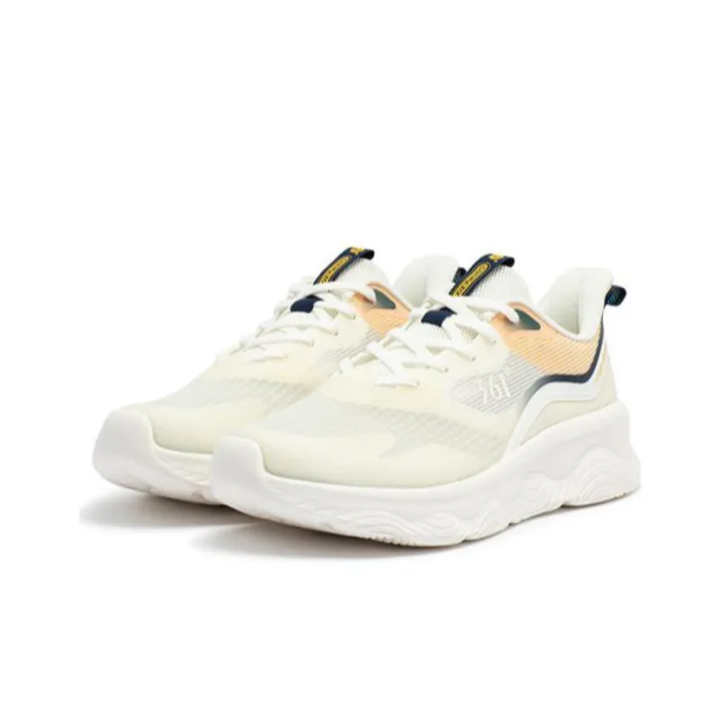 361° Mian Yun Slip Resistant, Abrasion Resistant, Breathable Low Top Running Shoes Men's White Orange Blue-2
