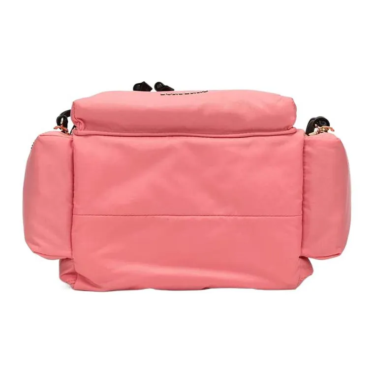 Burberry Leather Backpack Medium Size Women's Bright Coral Pink-5
