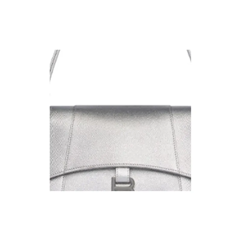 Balenciaga Downtown Cow Leather Portable Crossbody Bag, Shoulder Bag Women's Silver-6