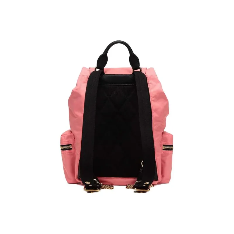 Burberry Leather Backpack Medium Size Women's Bright Coral Pink-3
