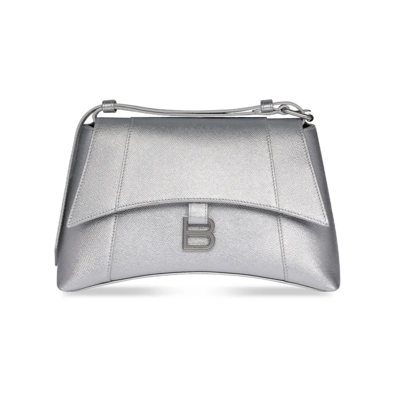 Balenciaga Downtown Cow Leather Portable Crossbody Bag, Shoulder Bag Women's Silver-1