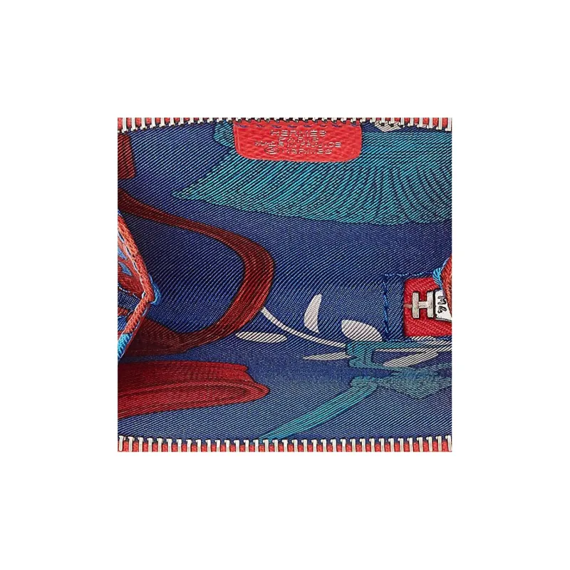 HERMES Silk'In Epsom Leather Coin Purse Women's Texas Pink/Mosaic Blue/Greek Blue-2