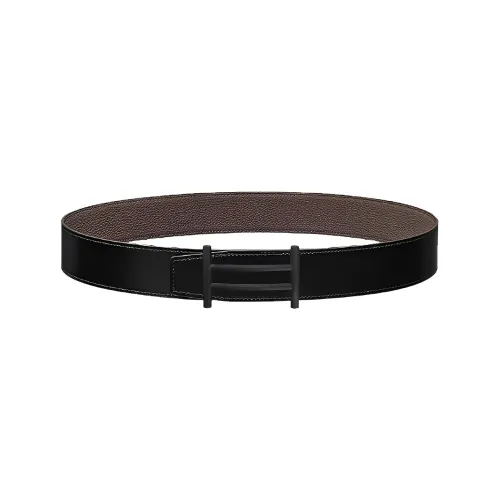 HERMES Leather Belts Men Black/Brown