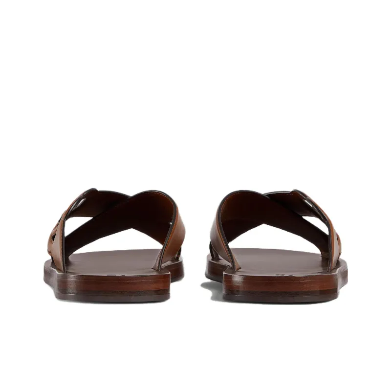 GUCCI Interlocking G Slide Sandal 'Brown'-2